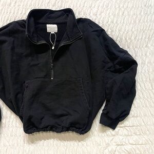 🌟 AllFenix Black Half Zip Drawstring Pullover Size Large | Athleisure Hoodie
